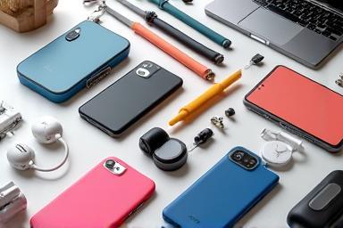 Collection of various mobile phone accessories
